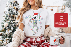 Christmas Skeleton T-shirt, Fun Holiday Design, Xmas Shirt Product Image 1