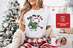 Ask Me If I&#039;m Real Christmas T-shirt, Santa Holiday Design Product Image 1