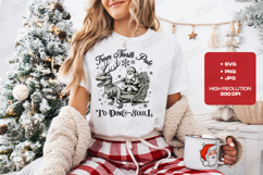 Dino-Soul Christmas SVG | T-Rex Santa Sleigh Sublimation Product Image 2