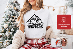 Magical Winters SVG - Christmas Mountain Snow Day Cut File Product Image 3