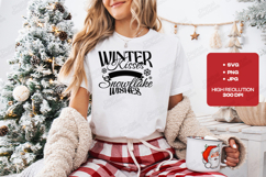 Winter Kisses Snowflake Wishes SVG - Christmas Typography Product Image 2