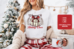 Wrapped In Holiday Cheer SVG | Vintage Christmas Gift Box Product Image 2