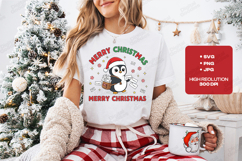 Merry Christmas Santa Tshirt Design Candy Cane Cute Art Product Image 1