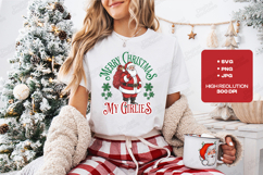Merry Christmas My Girlies Santa Tshirt Winter Holiday Art Product Image 1