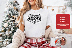 Magical Snow SVG - Winter Christmas Snowflake Typography Product Image 2