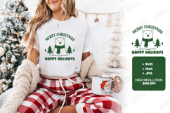 Merry Christmas Happy Holidays Bear T-Shirt Design Product Image 1