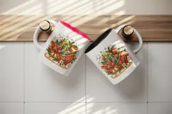 Christmas tumbler, mug wrap, clipart sublimation design Product Image 3