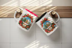 Christmas tumbler, mug wrap, clipart sublimation design Product Image 3