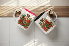 Christmas tumbler, mug wrap, clipart sublimation design Product Image 3