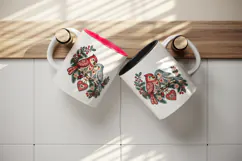 Christmas tumbler, mug wrap, clipart sublimation design Product Image 3