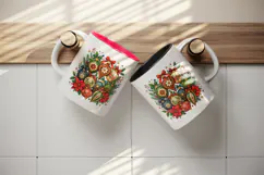 Christmas tumbler, mug wrap, clipart sublimation design Product Image 3