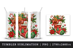 Christmas tumbler, mug wrap, clipart sublimation design Product Image 4