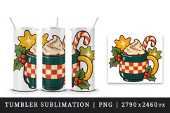 Christmas tumbler, mug wrap, clipart sublimation design Product Image 4