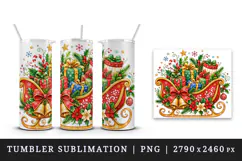 Christmas tumbler, mug wrap, clipart sublimation design Product Image 4