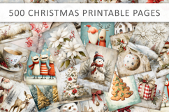 500 Vintage Christmas Printable Pages, Grunge Holiday Product Image 1