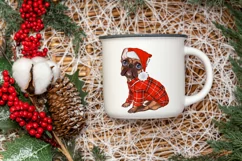 Christmas pug in winter hat sublimation - dog clipart Product Image 3