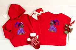 Christmas pug in winter hat sublimation - dog clipart Product Image 5