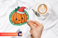 Christmas Pumpkin Sticker, Seasonal Pumpkin Sticker Product Image 1