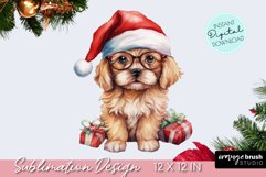 Christmas Puppy Clipart, Cute Christmas Dog Sublimation