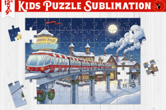 Kids puzzle | Christmas Scenes | Christmas monorail Product Image 1