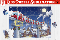 Kids puzzle | Christmas Scenes | Christmas monorail Product Image 1