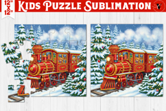 Kids puzzle | Christmas Scenes | Christmas train Product Image 1