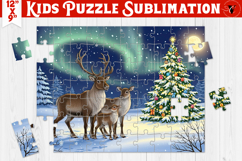Kids puzzle | Christmas Scenes | Reindeers family Product Image 1