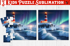 Kids puzzle | Christmas Scenes | northern lighthouse Product Image 1