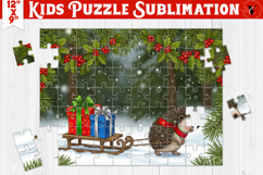 Kids puzzle | Christmas Scenes | Hedgehog with gifts Product Image 1