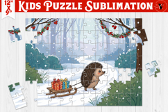 Kids puzzle | Christmas Scenes | Hedgehog with gifts Product Image 1