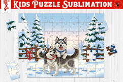 Kids puzzle | Christmas Scenes | Sled dogs Product Image 1
