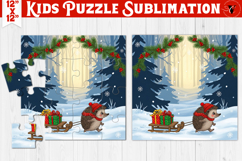 Kids puzzle | Christmas Scenes | Hedgehog with gifts Product Image 1