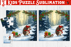 Kids puzzle | Christmas Scenes | Hedgehog with gifts Product Image 1