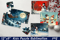 Christmas Puzzle PNG Kids Puzzle Sublimation Santa Puzzle Product Image 1