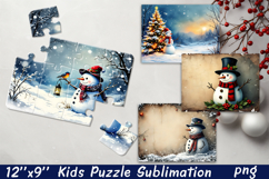 Christmas Puzzle PNG Kids Puzzle Sublimation Santa Puzzle Product Image 1