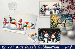 Christmas Puzzle PNG Kids Puzzle Sublimation Santa Puzzle Product Image 1