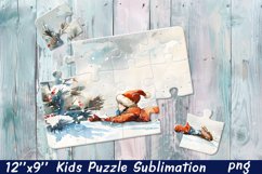 Cartoon girl winter| Sublimation Design for Puzzle Product Image 1
