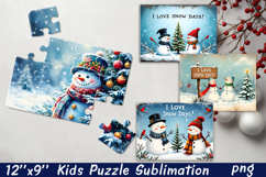 Christmas Puzzle PNG Kids Puzzle Sublimation Santa Puzzle Product Image 1