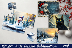 Christmas Puzzle PNG Kids Puzzle Sublimation Santa Puzzle Product Image 1