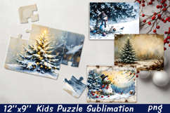 Christmas Puzzle PNG Kids Puzzle Sublimation Santa Puzzle Product Image 1