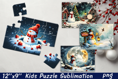 Christmas Puzzle PNG Kids Puzzle Sublimation Santa Puzzle Product Image 1