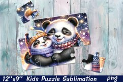 Highland panda | Christmas Kids Puzzles Sublimation Product Image 1