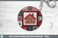 GorgeousChristmas Quilted Patchwork Keychain design.