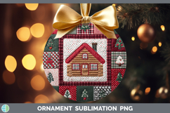 GorgeousChristmas Quilted Patchwork Ornament design.