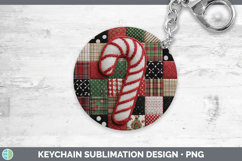 GorgeousChristmas Quilted Patchwork Keychain design.