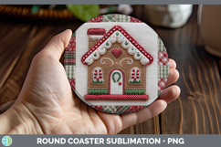 GorgeousChristmas Quilted Patchwork Round Coaster design.