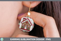 GorgeousChristmas Quilted Patchwork Round Earrings design.