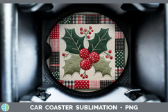 GorgeousChristmas Quilted Patchwork Car Coaster design.