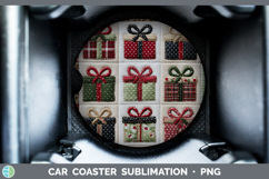 GorgeousChristmas Quilted Patchwork Car Coaster design.
