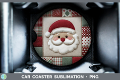 GorgeousChristmas Quilted Patchwork Car Coaster design.